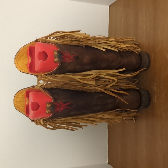 Free People X Mexicans Cross Train Embroidered Cowboy Boots size 7 - Picture 6 of 9